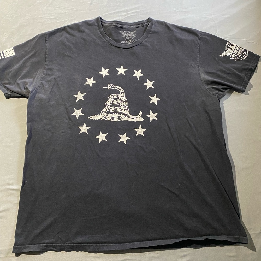 Black Graphic Tee with Snake Design
